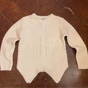 Girls Mayoral Ivory Cable Knit Sweater